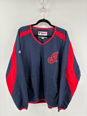 1990s Majestic Authentic Collection Cleveland Indians MLB pullover jacket